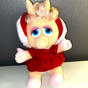 VINTAGE 1987 MUPPET BABY MISS PIGGY PLUSH 10" STUFFED ANIMAL JIM HENSON